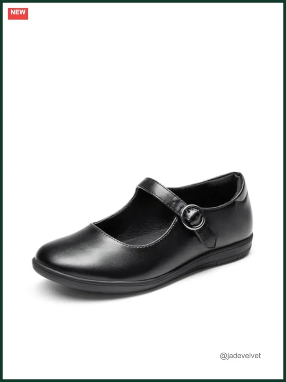 Girls Mary Jane School Uniform Shoes - Buckle Dress Flats Non-Slip Round Toe
